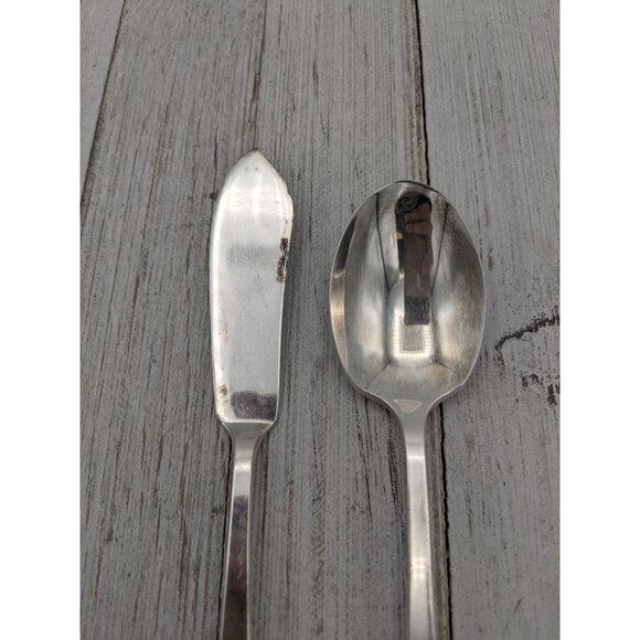 Vintage 1881 Rogers Proposal Silverplate Flatware Butter Knife Jelly Spoon - Picture 3 of 7